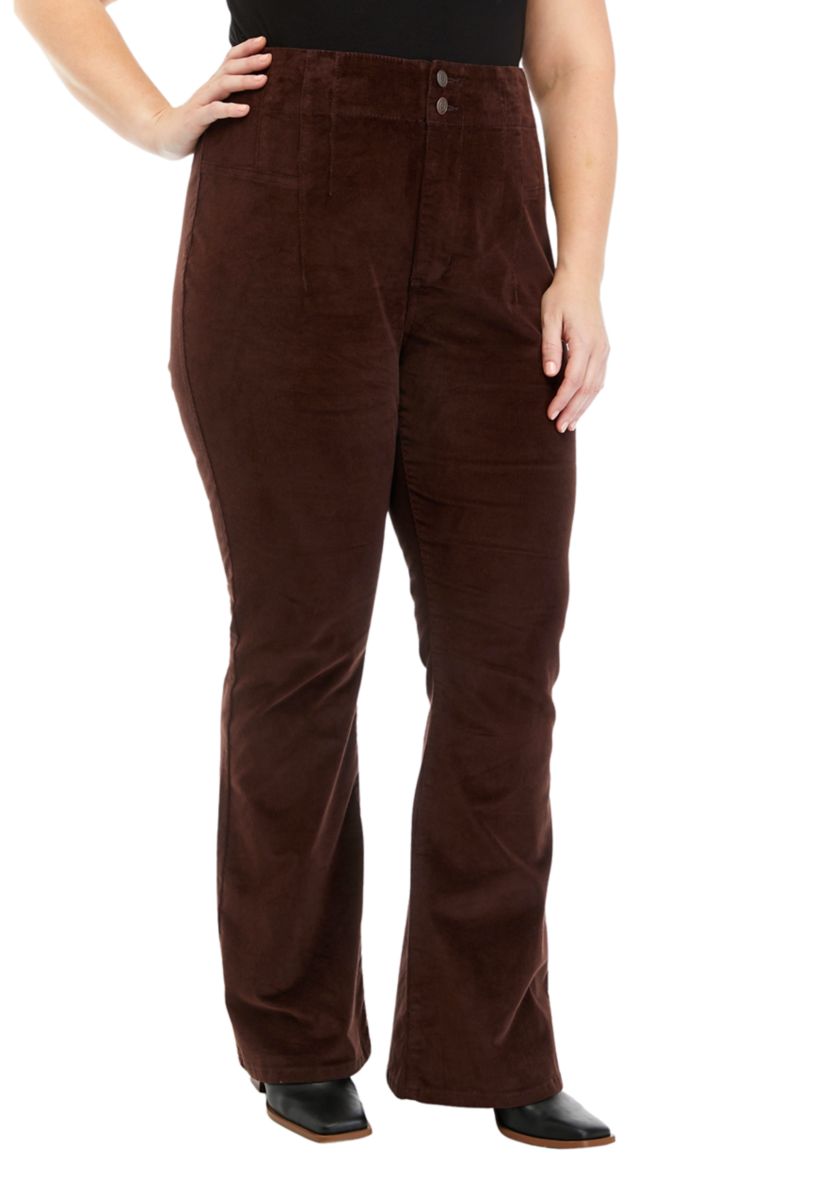  Plus Size Corduroy Flare Pants 