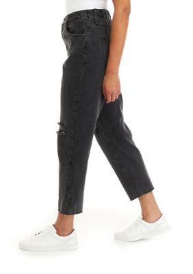 Juniors' Cinch Waist Cropped Straight Jeans