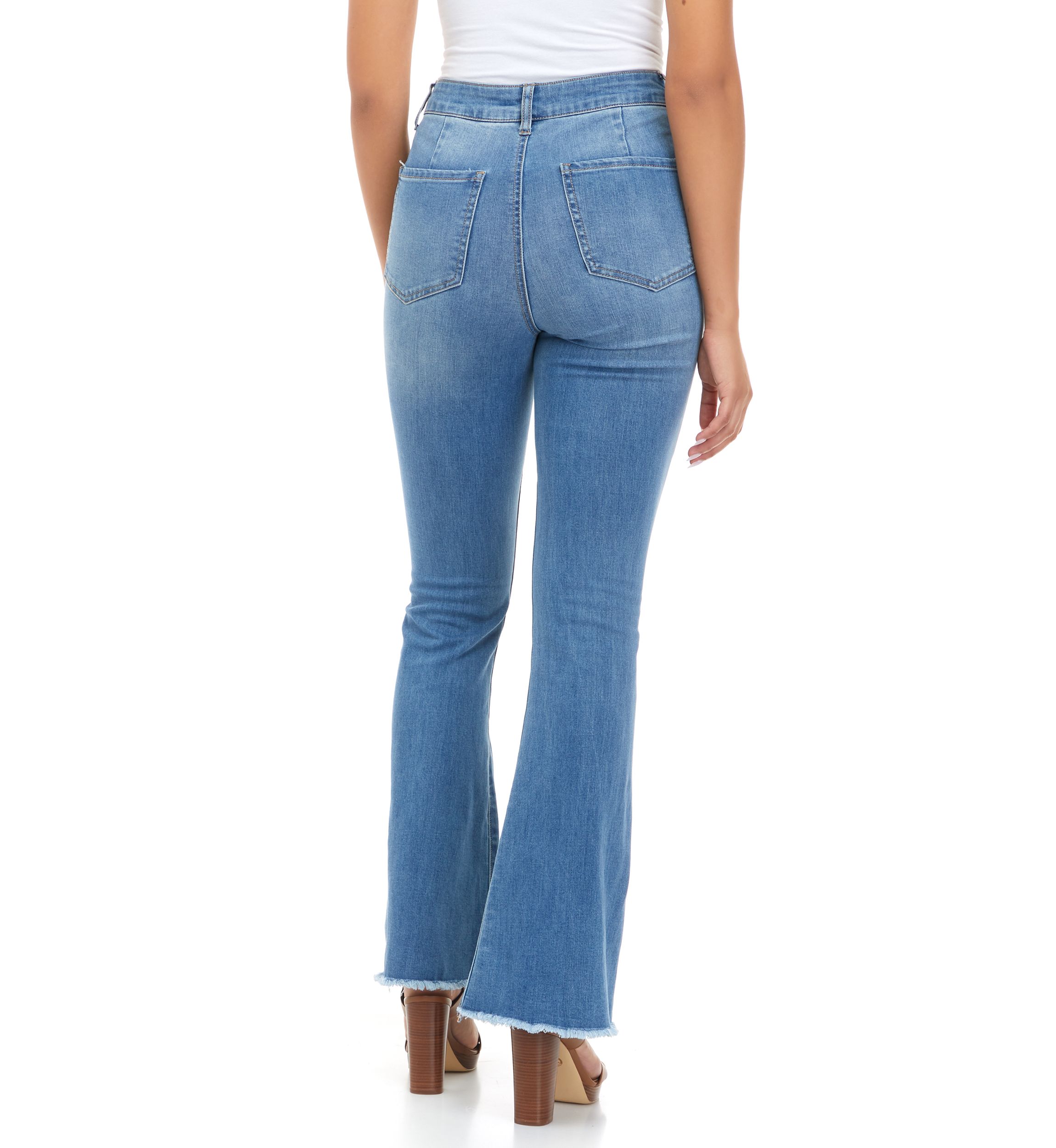 Juniors Front Seam Flare Jeans