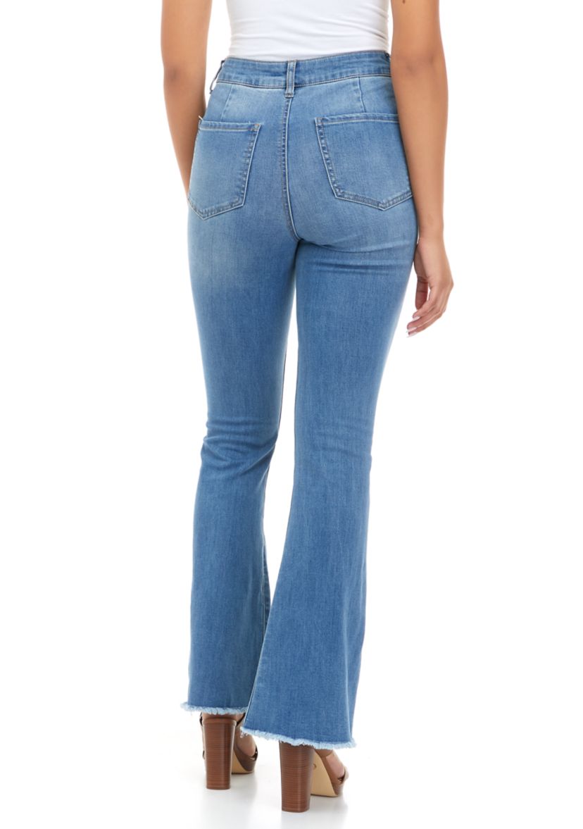 Juniors Front Seam Flare Jeans