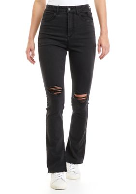 Juniors' Split Hem Flare Jeans