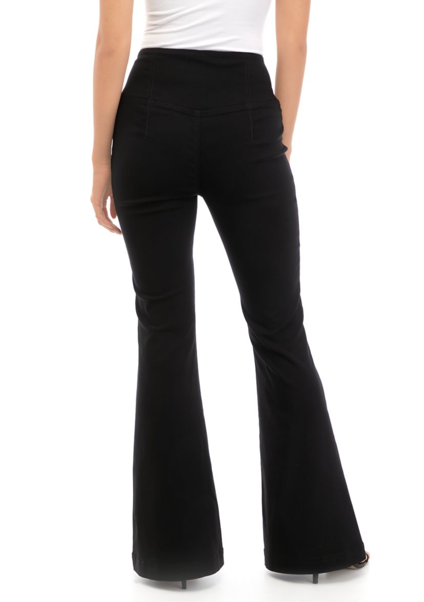 Juniors Flared Leg Pull On Pants
