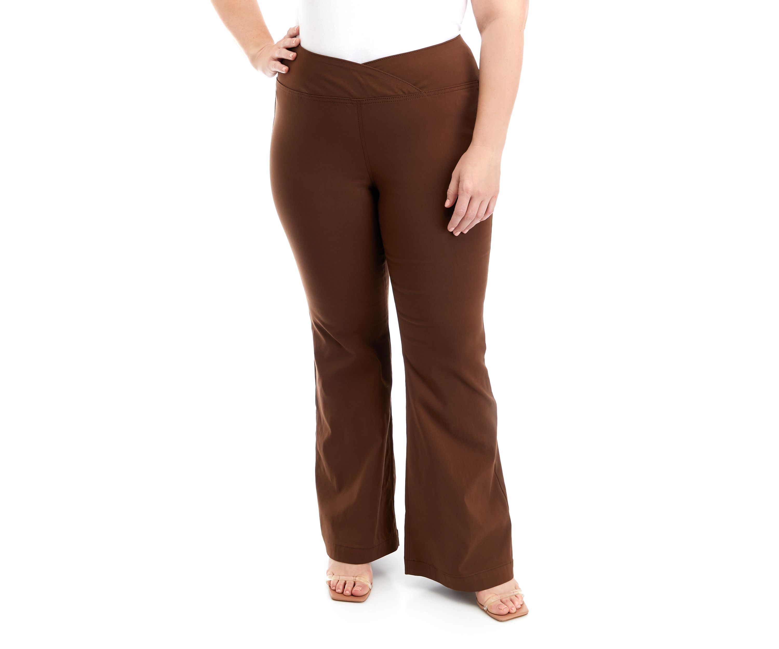 	  Plus Size V-Front Pull On Pants 