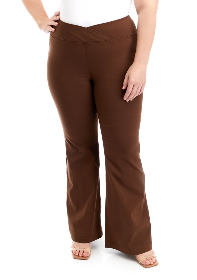 	  Plus Size V-Front Pull On Pants 