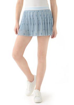 Vanilla Star Women's Printed Mesh Pleated Skirt