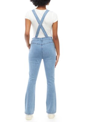 Distressed Ruffle Bell Bottom Overalls – S and K Southern Boutique, LLC.