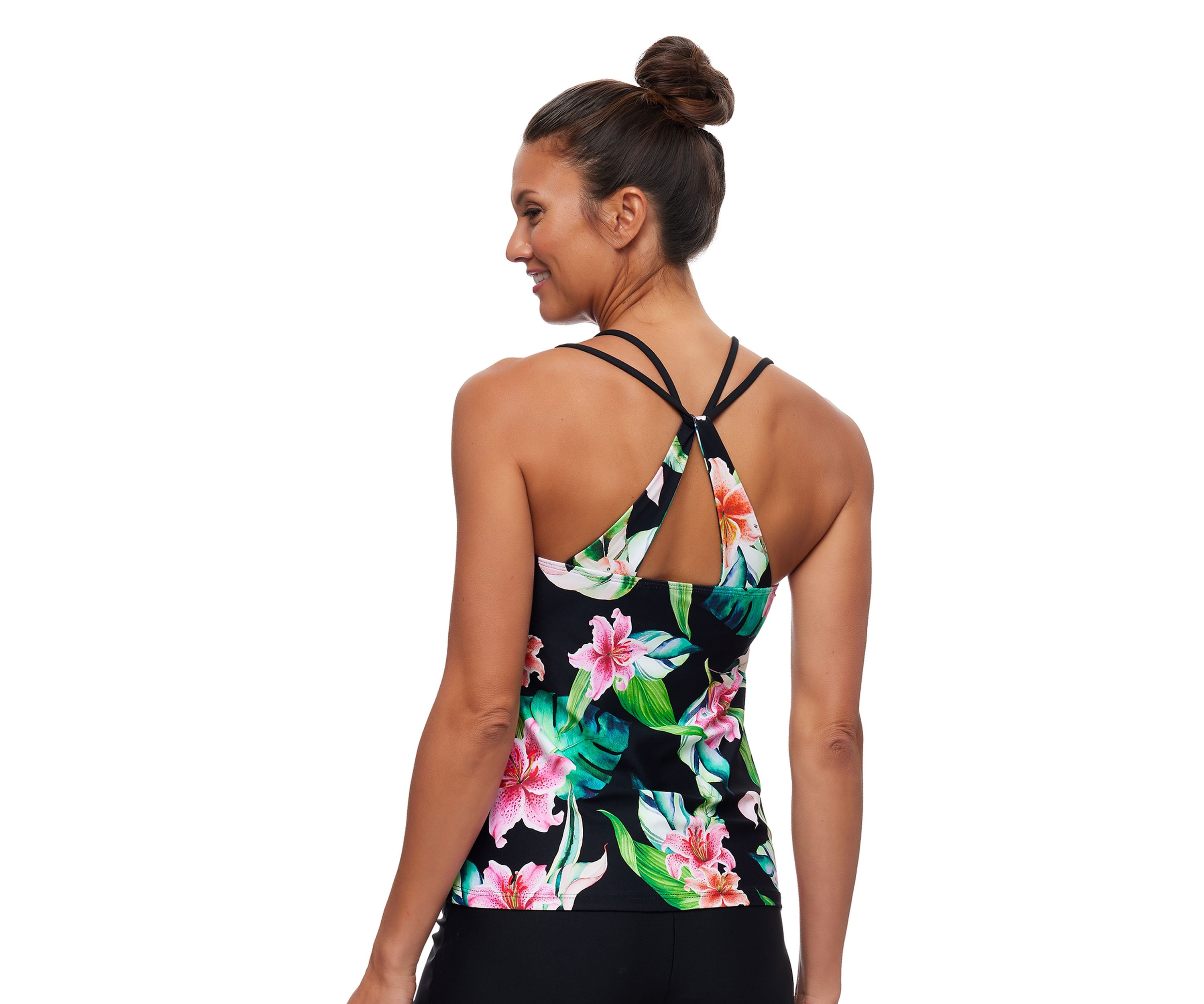 Keoki Palms Third Eye Shirred Tankini Swim Top