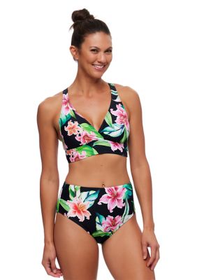 Keoki Palms 25 Min Sports Bra Swim Top