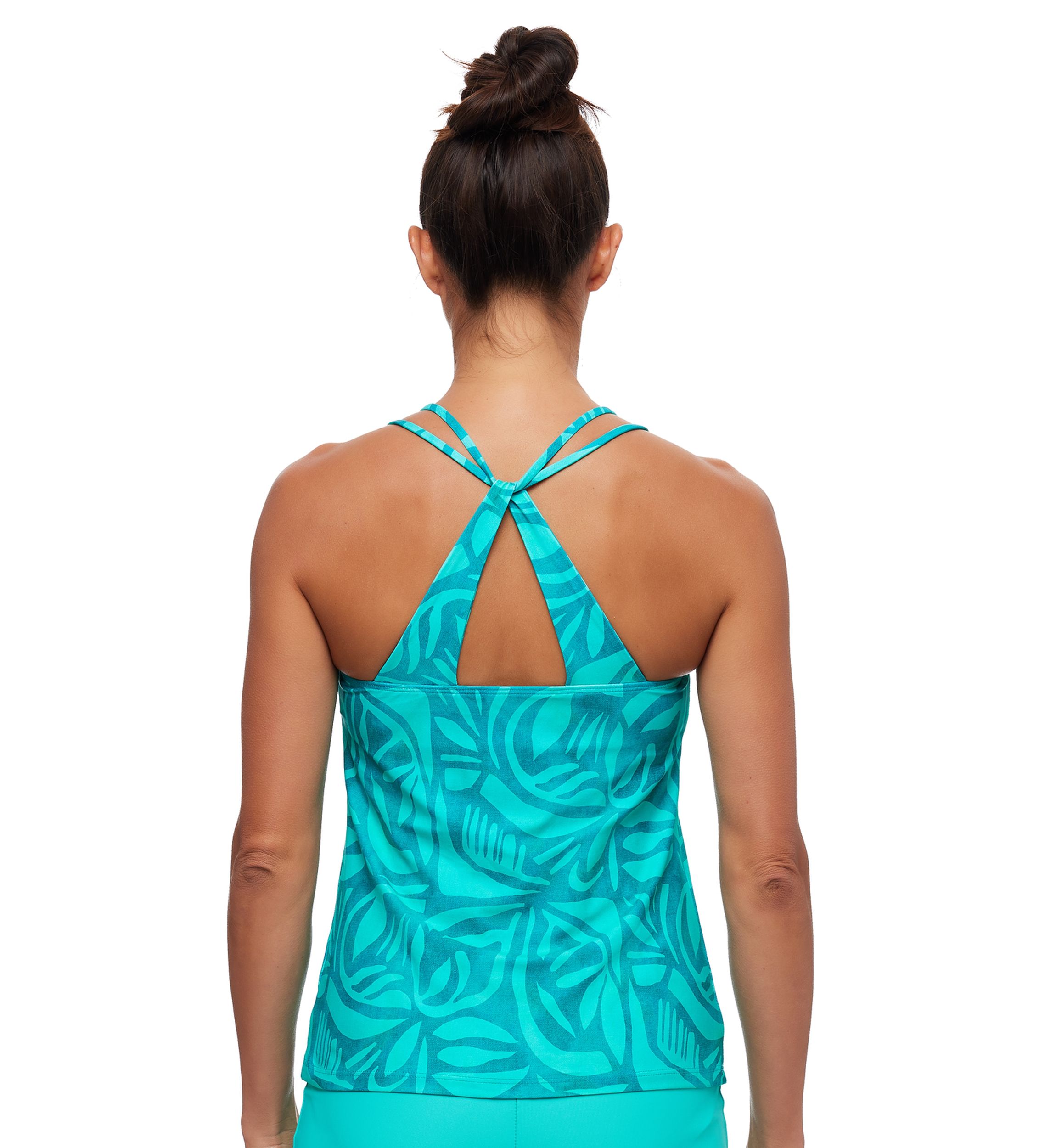 Tiki Bar Third Eye Shirred Tankini Swim Top