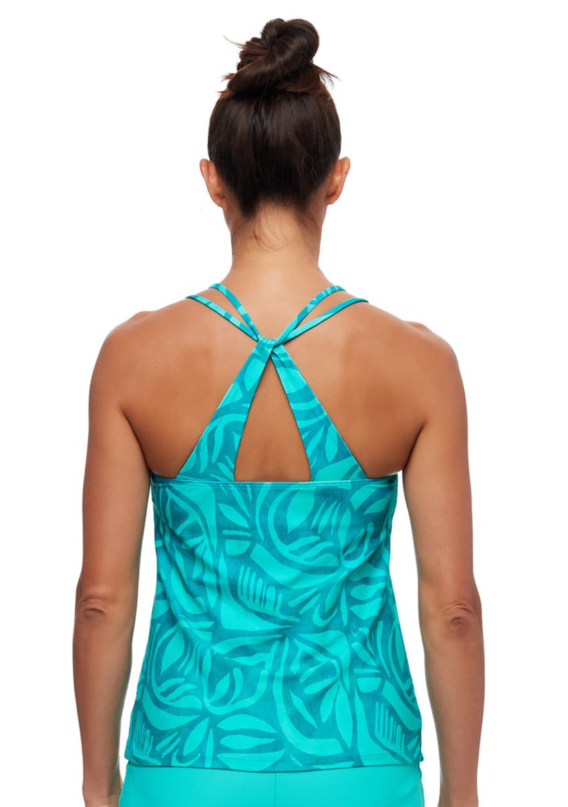 Tiki Bar Third Eye Shirred Tankini Swim Top