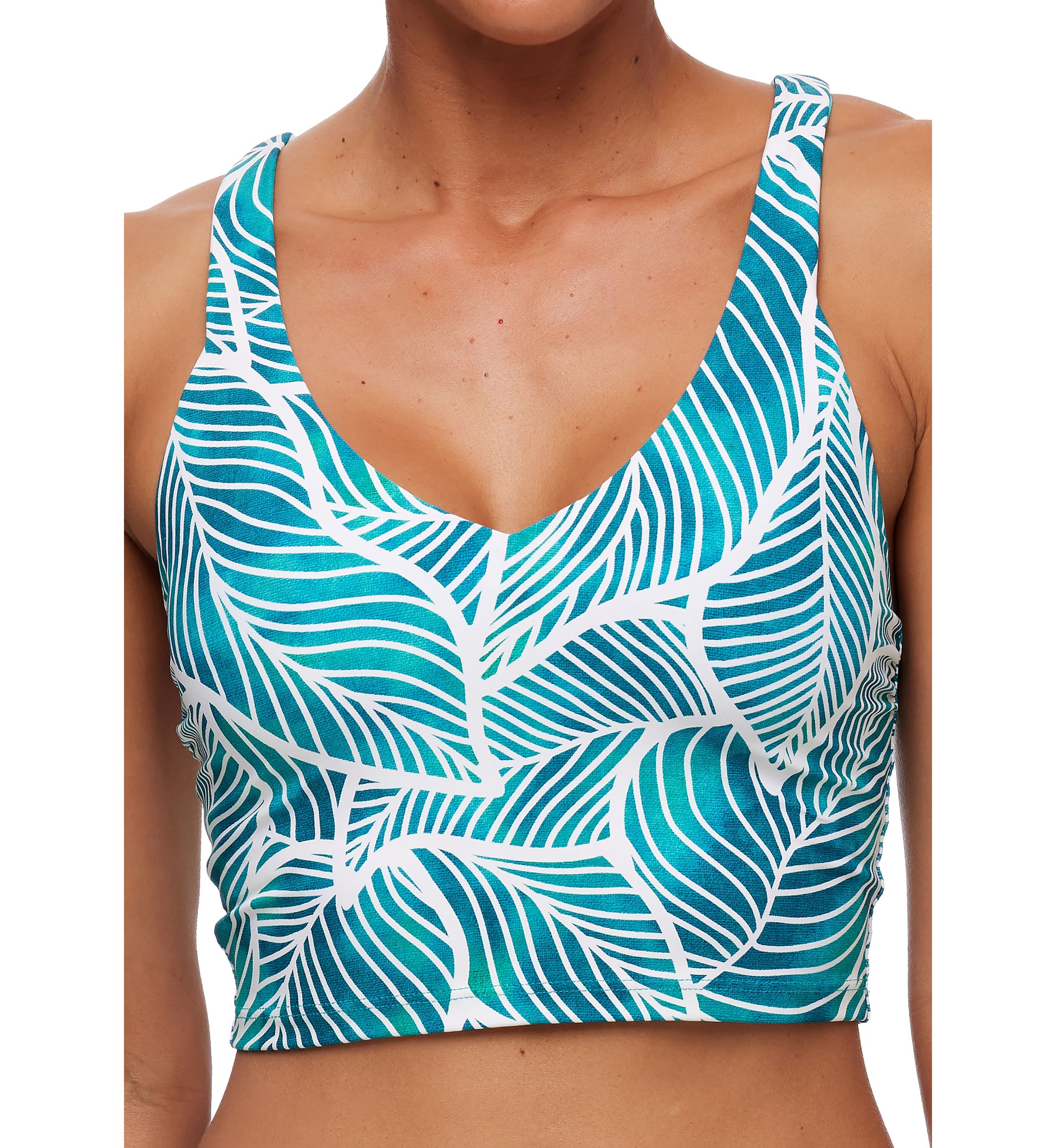 Pilea Palms Kinetic Cropped Swim Top