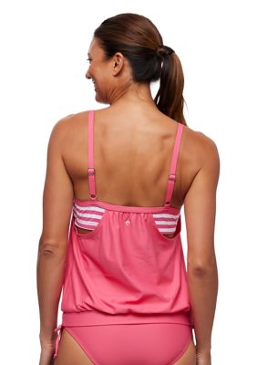 Sailaway Stripe Double Up Tankini Swim Top