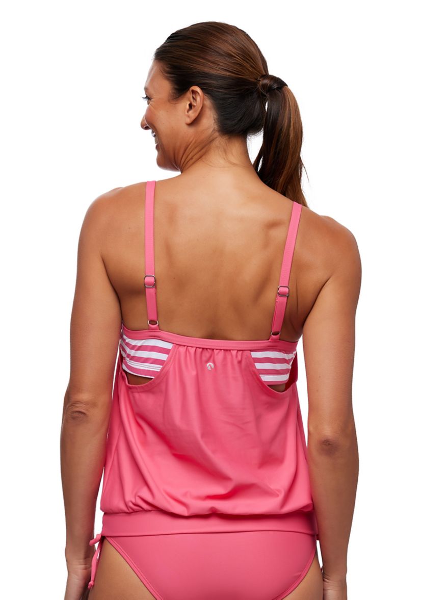 Sailaway Stripe Double Up Tankini Swim Top