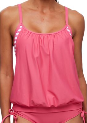 Sailaway Stripe Double Up Tankini Swim Top