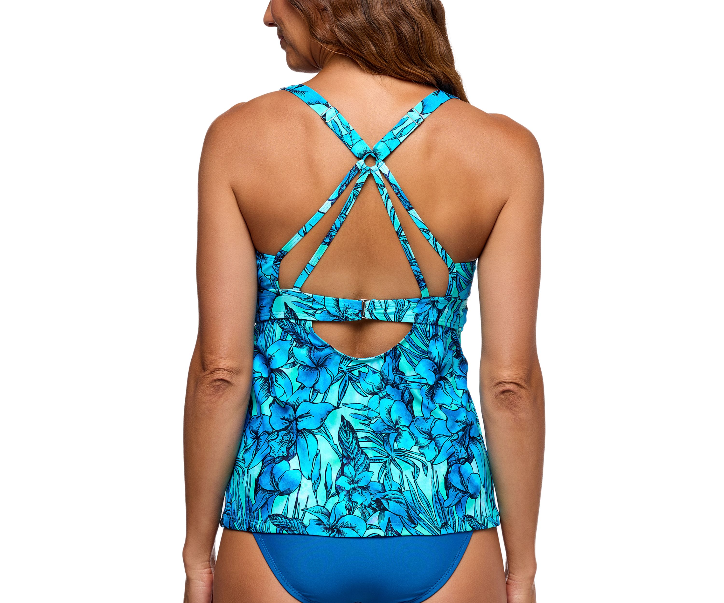 Luau Lunge Sport Tankini Swim Top