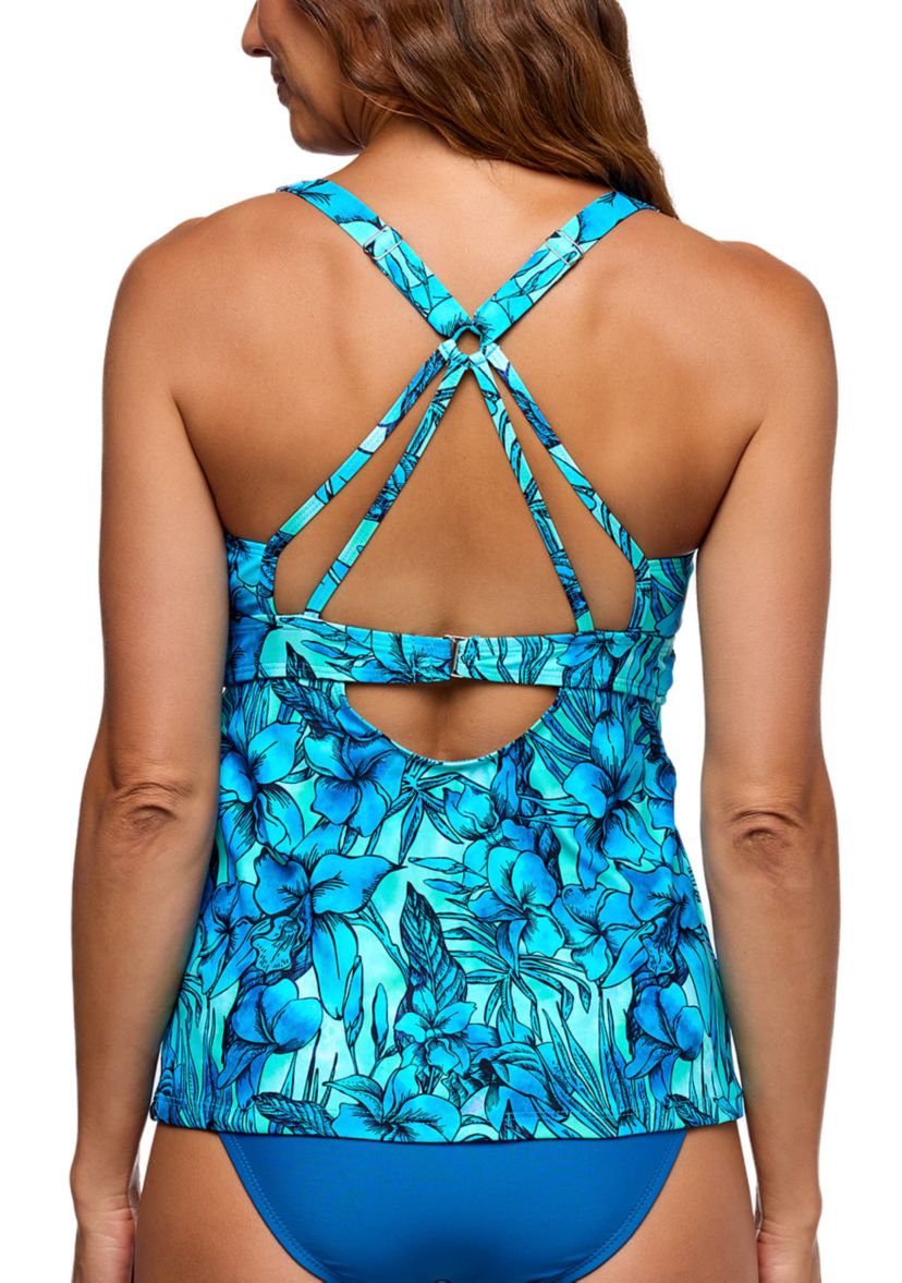 Luau Lunge Sport Tankini Swim Top