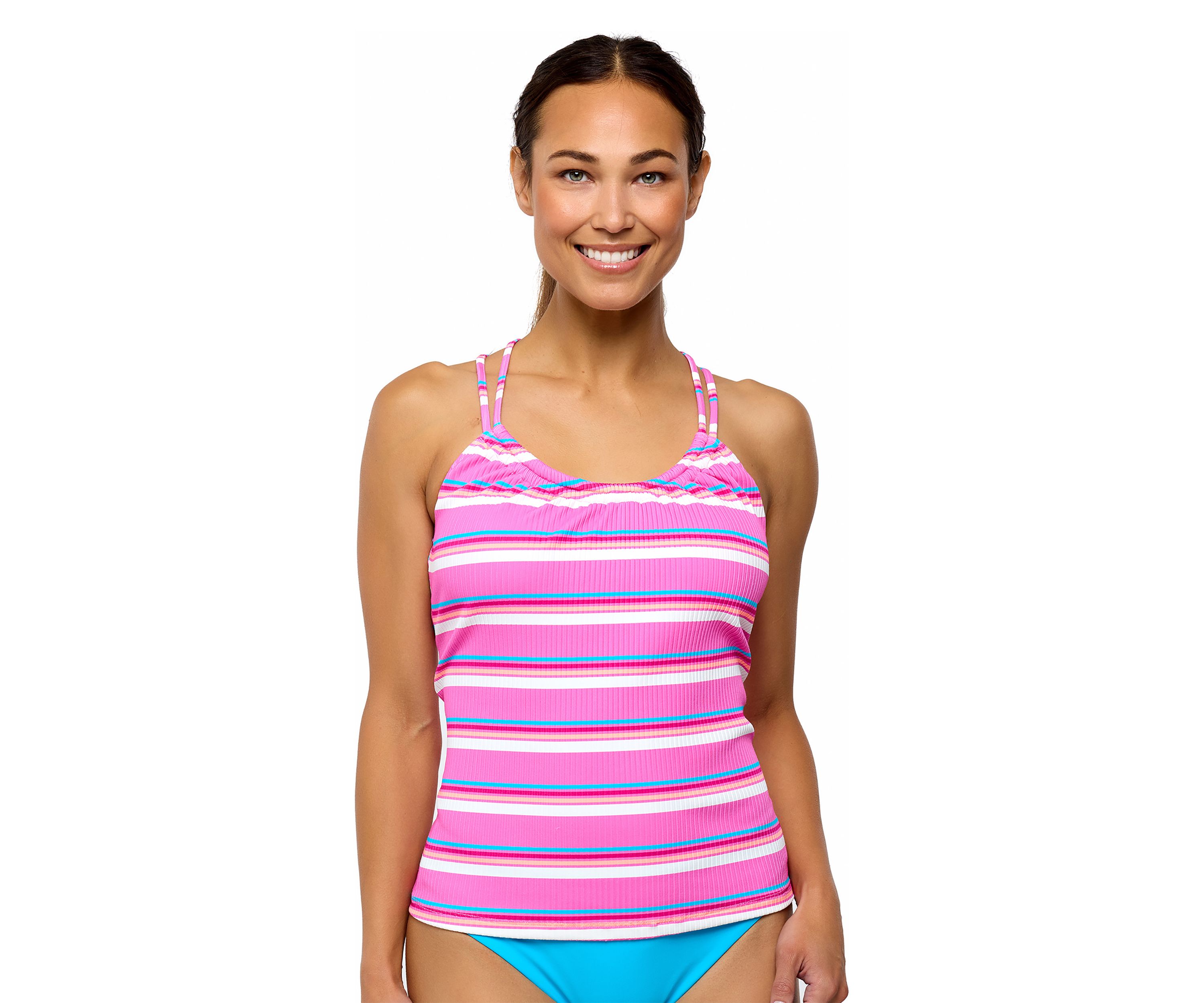 Candy Stripe Third Eye Tankini Swim Top 