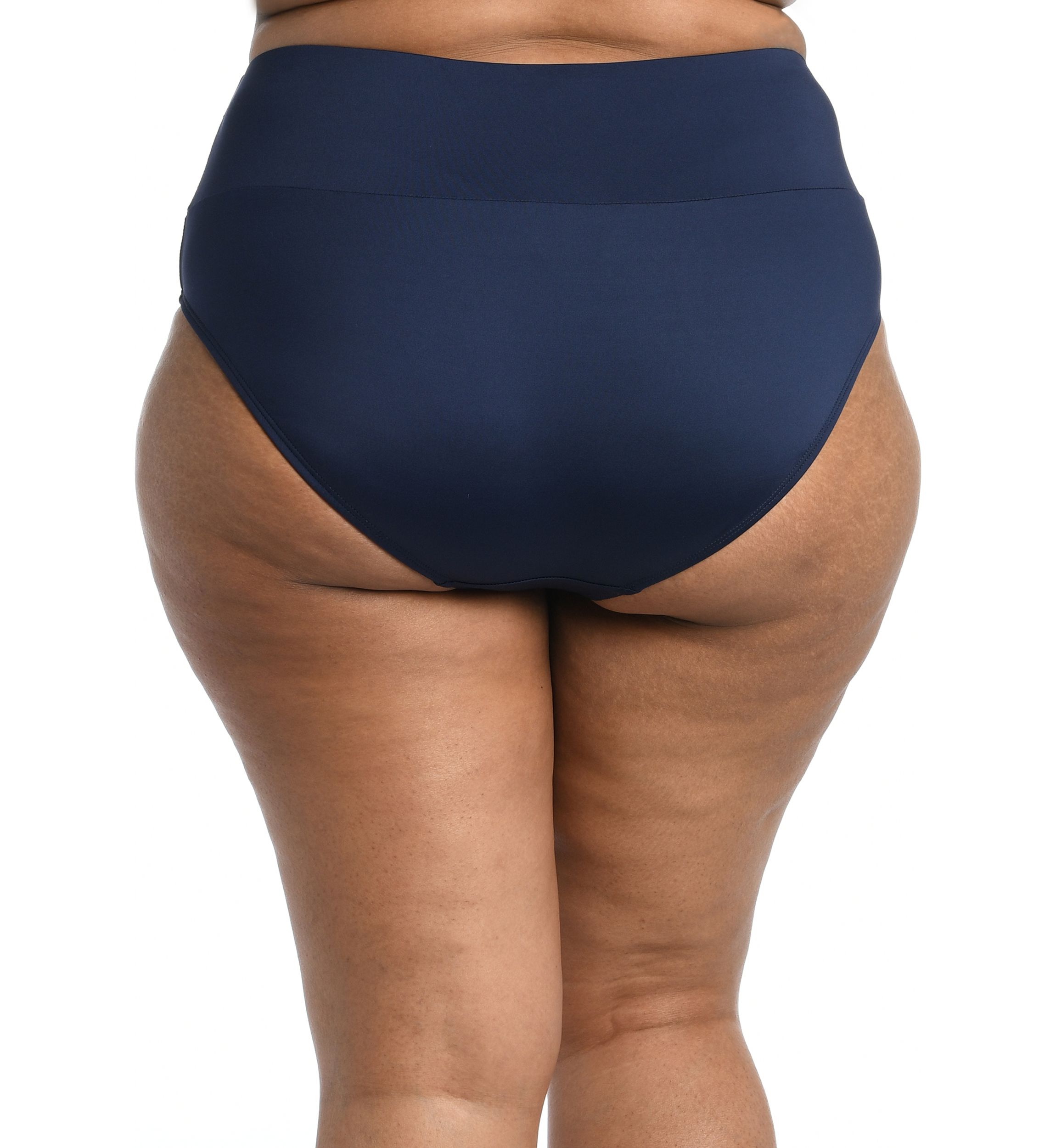 Plus Mid Waist Spliced Swim Bottoms