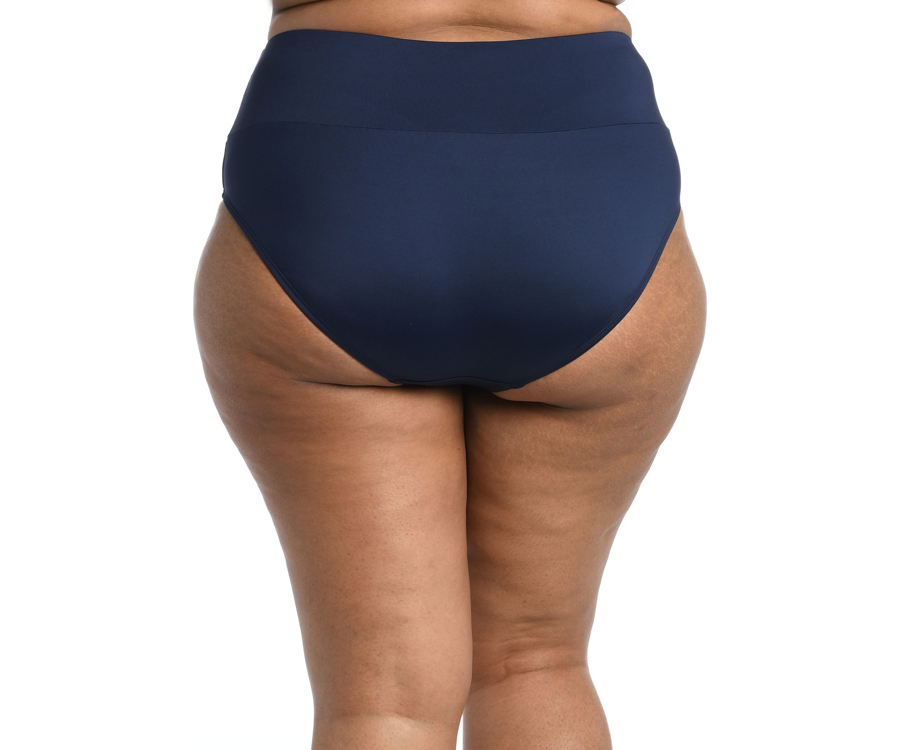 Plus Mid Waist Spliced Swim Bottoms