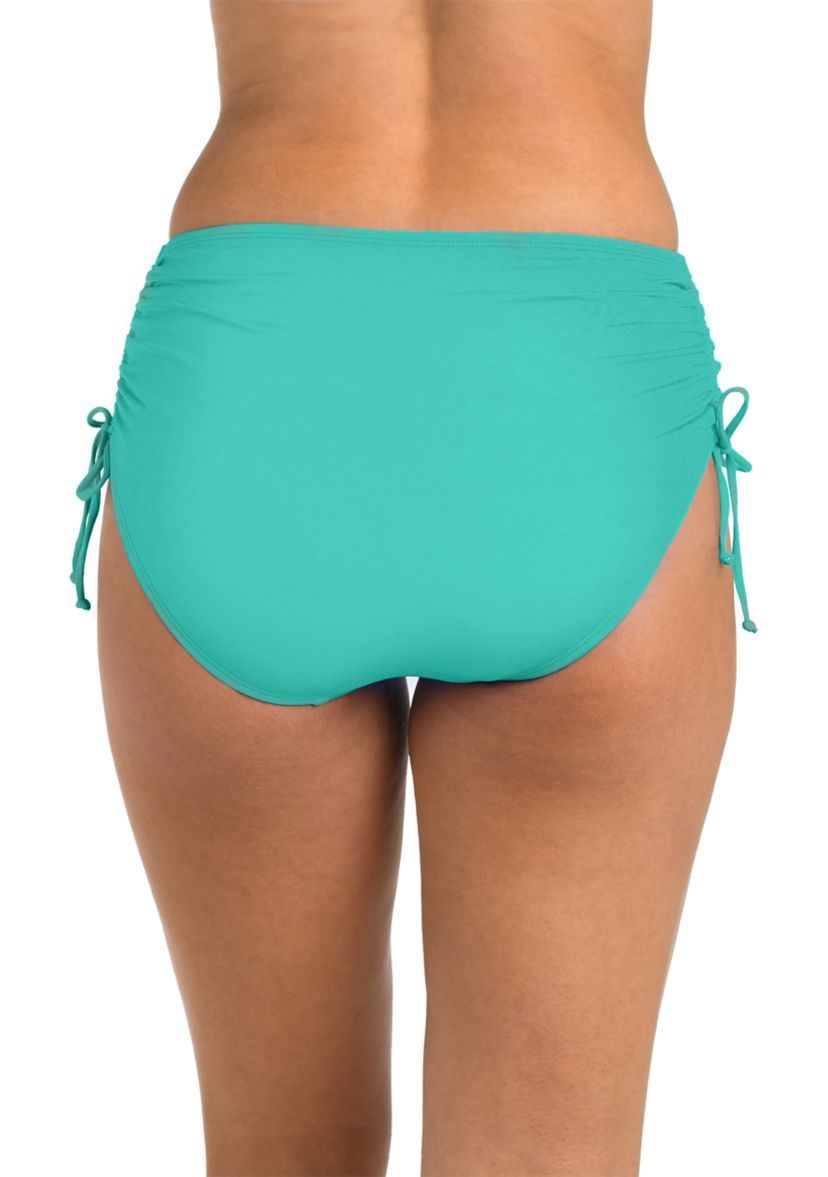 Solid Adjustable Mid Rise Swim Bottoms