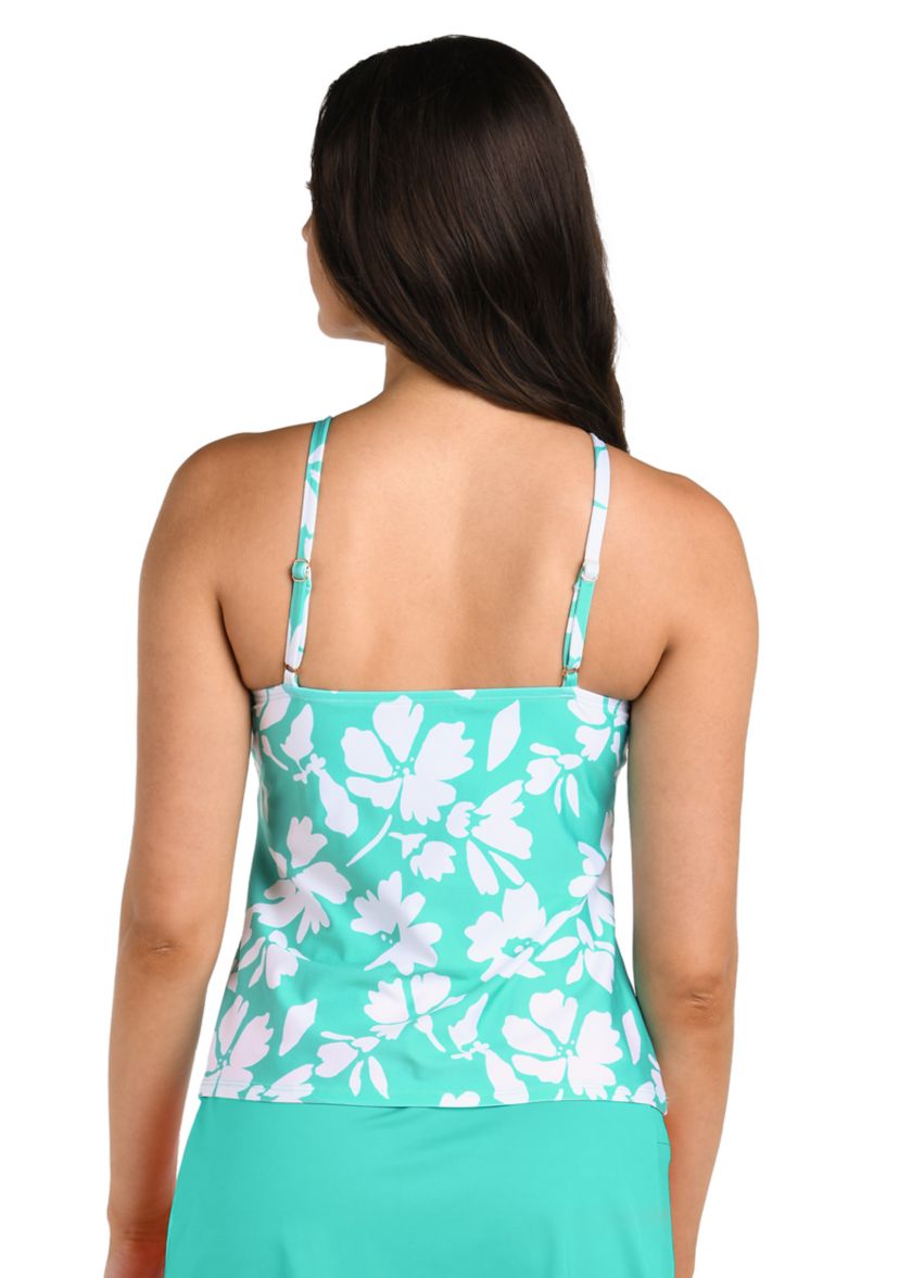 Marseille Floral Cut Out High Neck Tankini Swim Top