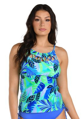 Water Tropics Empire Waist Tankini Top