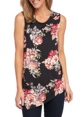 New Directions® Floral Sleeveless Swing Knit Top | belk