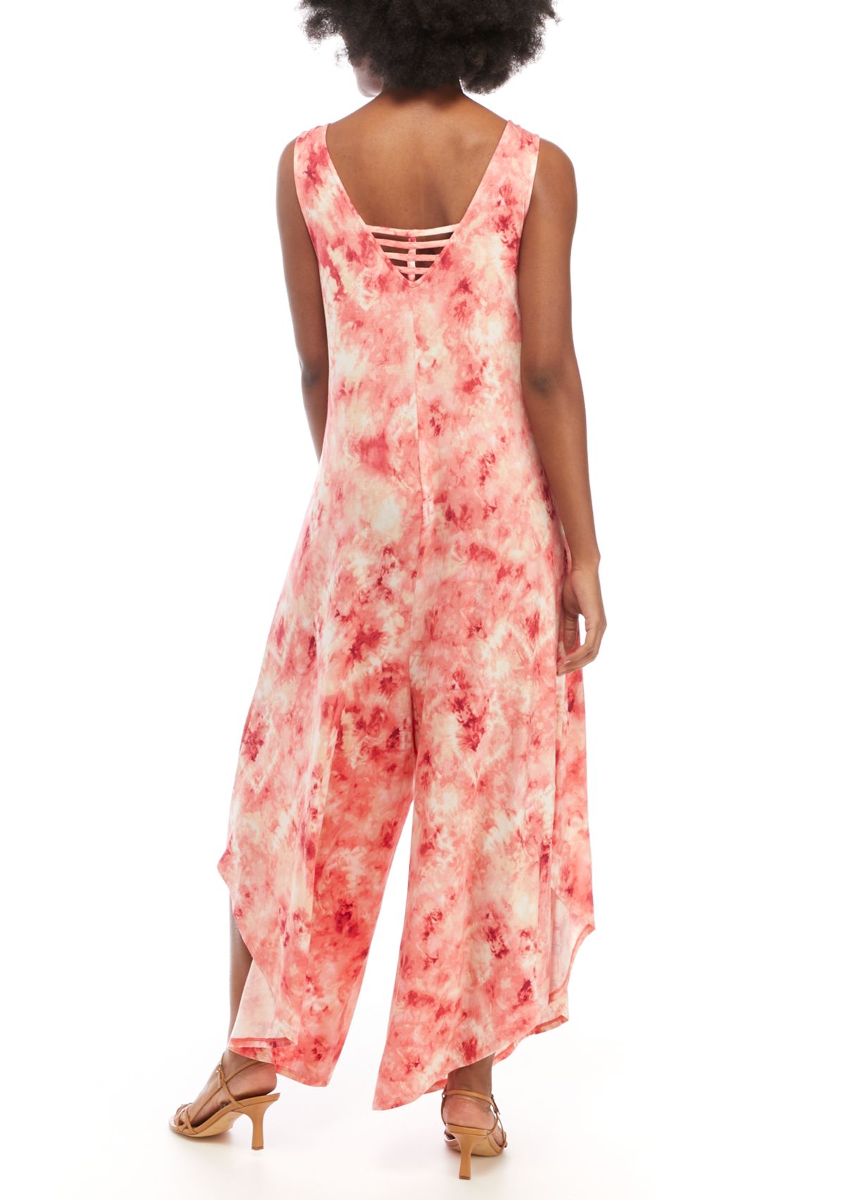 Womens Sleeveless Tie Dye Jumpsuit 