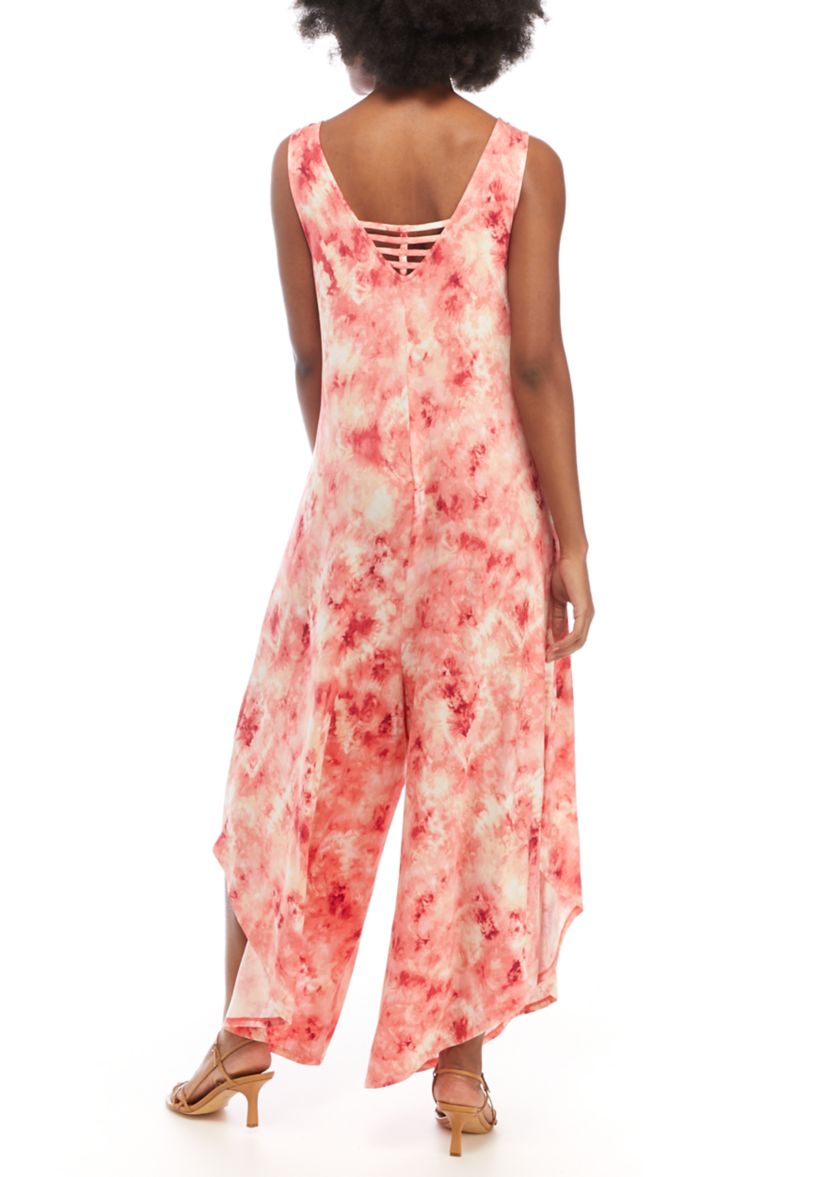 Womens Sleeveless Tie Dye Jumpsuit 