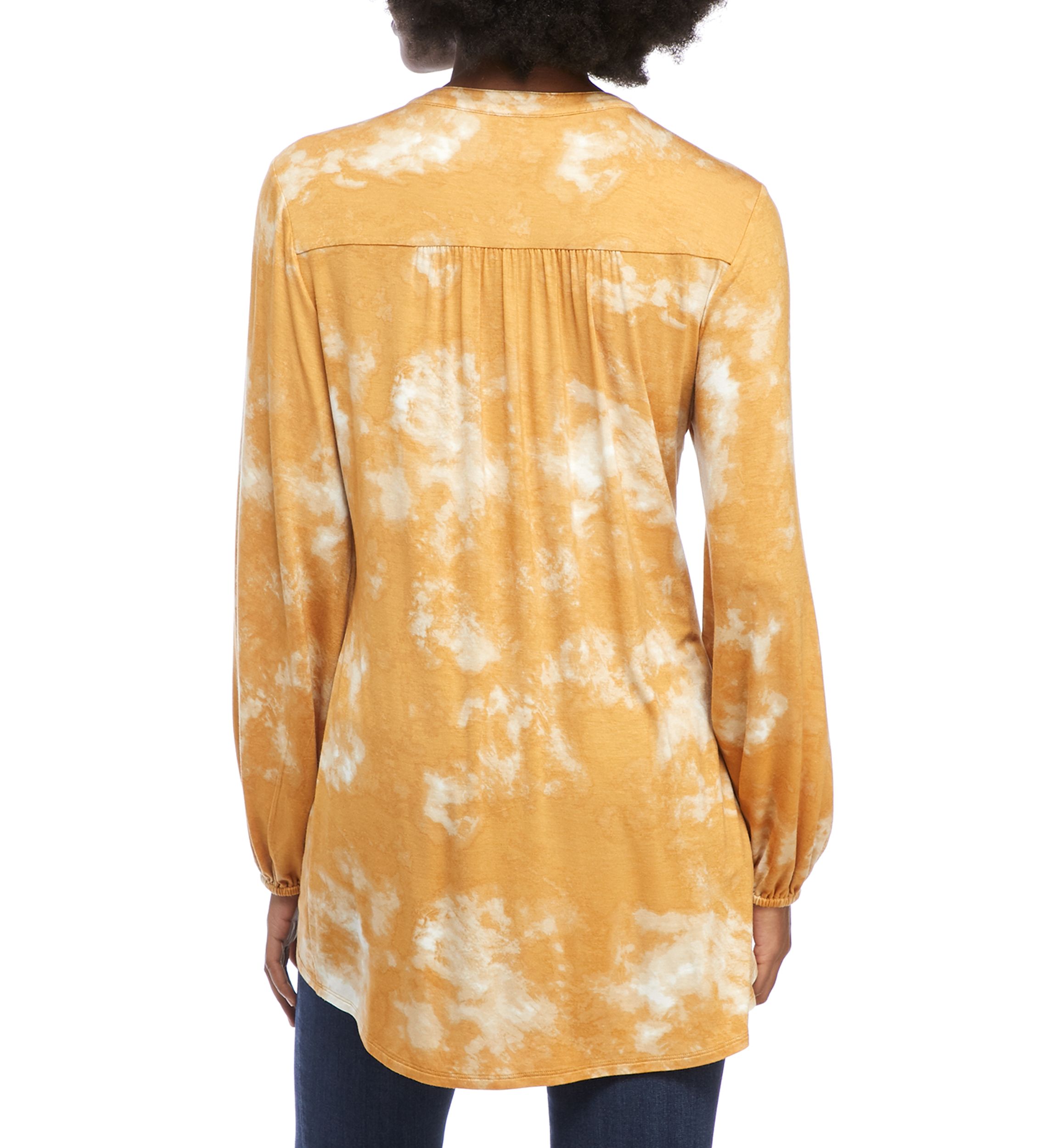 Womens Long Sleeve Henley Tunic 