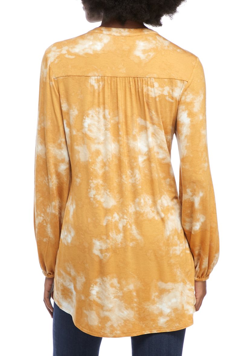 Womens Long Sleeve Henley Tunic 