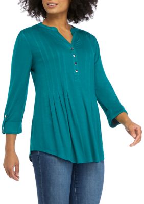 Wonderly Plus Size Tunic Henley Top | belk