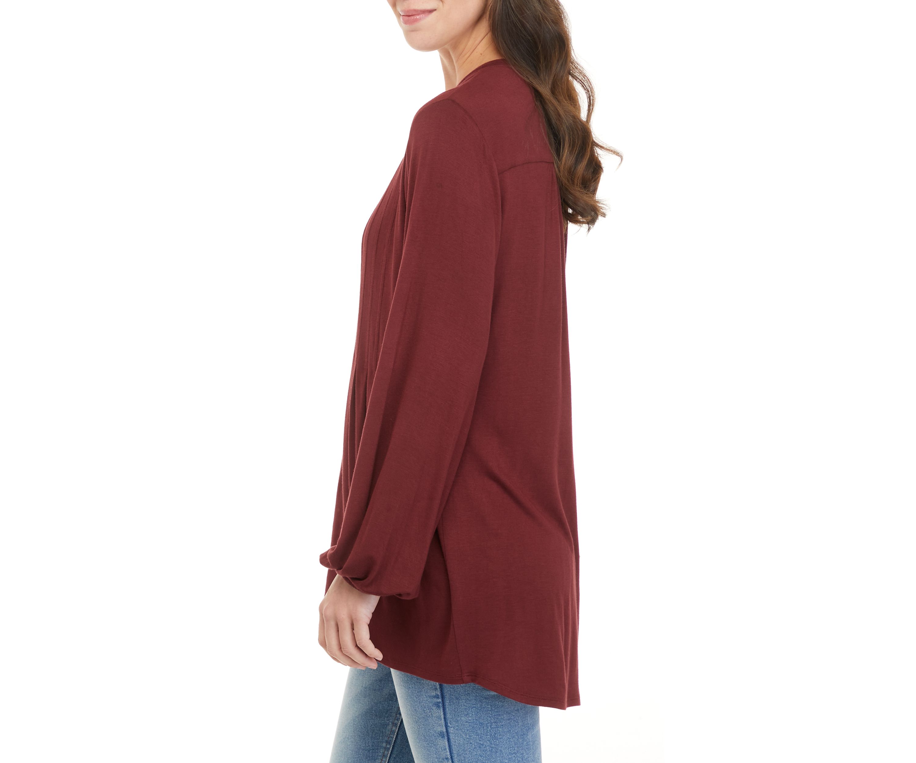 Womens Long Sleeve Henley Tunic 