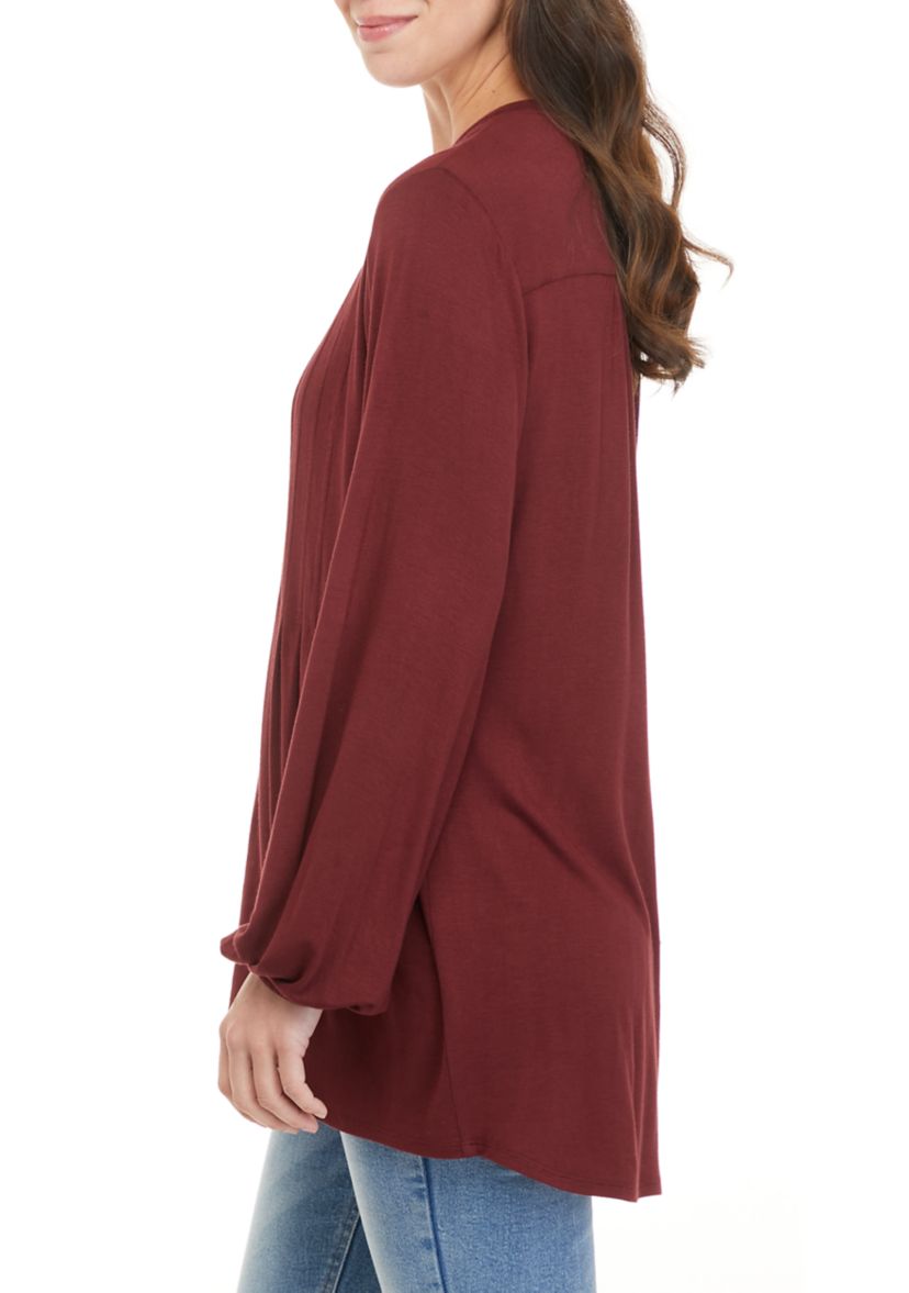 Womens Long Sleeve Henley Tunic 