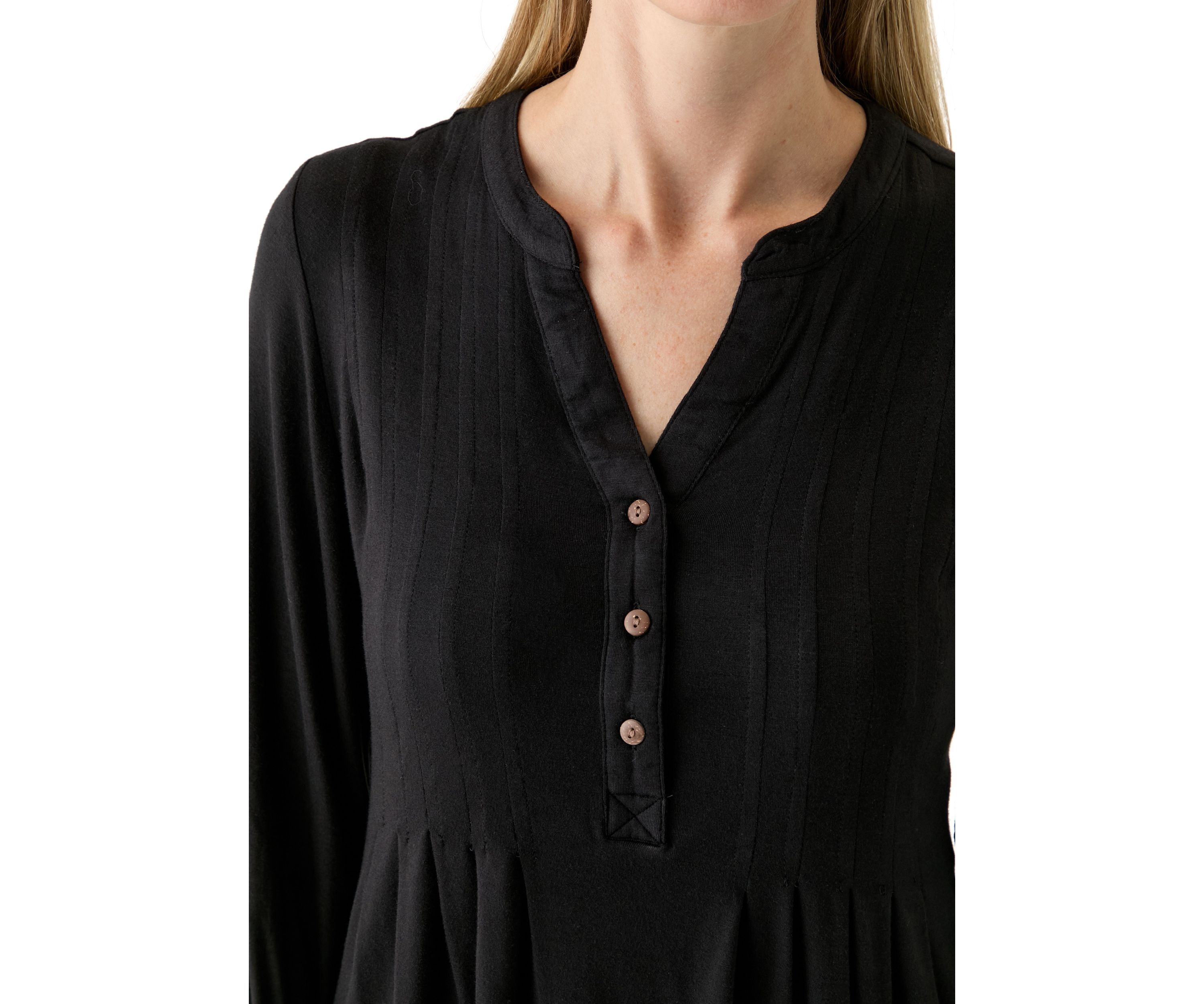 Womens 3/4 Sleeve Henley Tunic Top