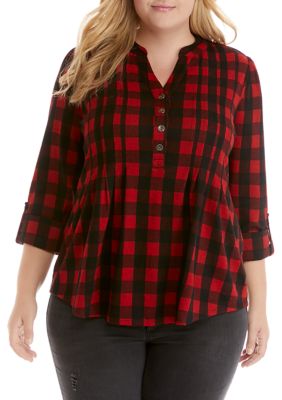 womens plus buffalo plaid