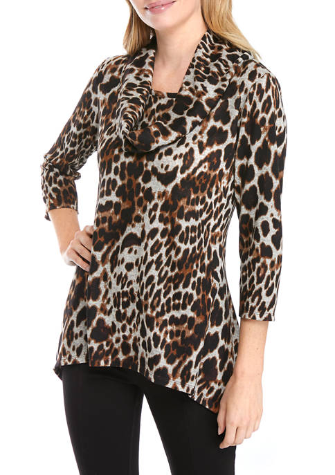 New Directions® Plus Size Animal Print Hacci Cowl