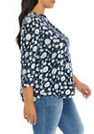   Plus Size Tunic Henley Top 