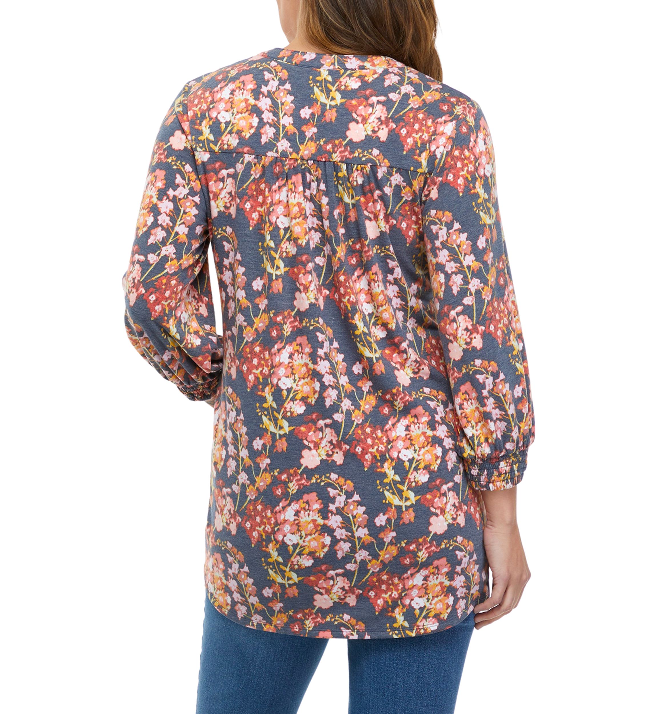 Petite 3/4 Sleeve Henley Tunic 