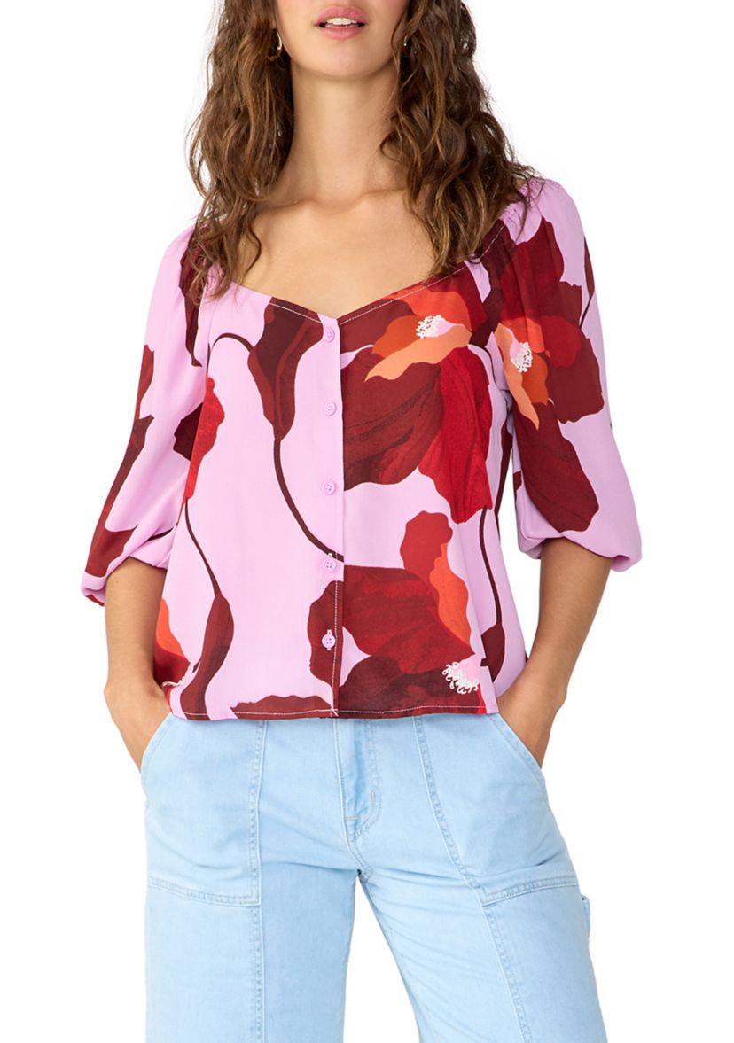 Womens Daily Button Front Blouse