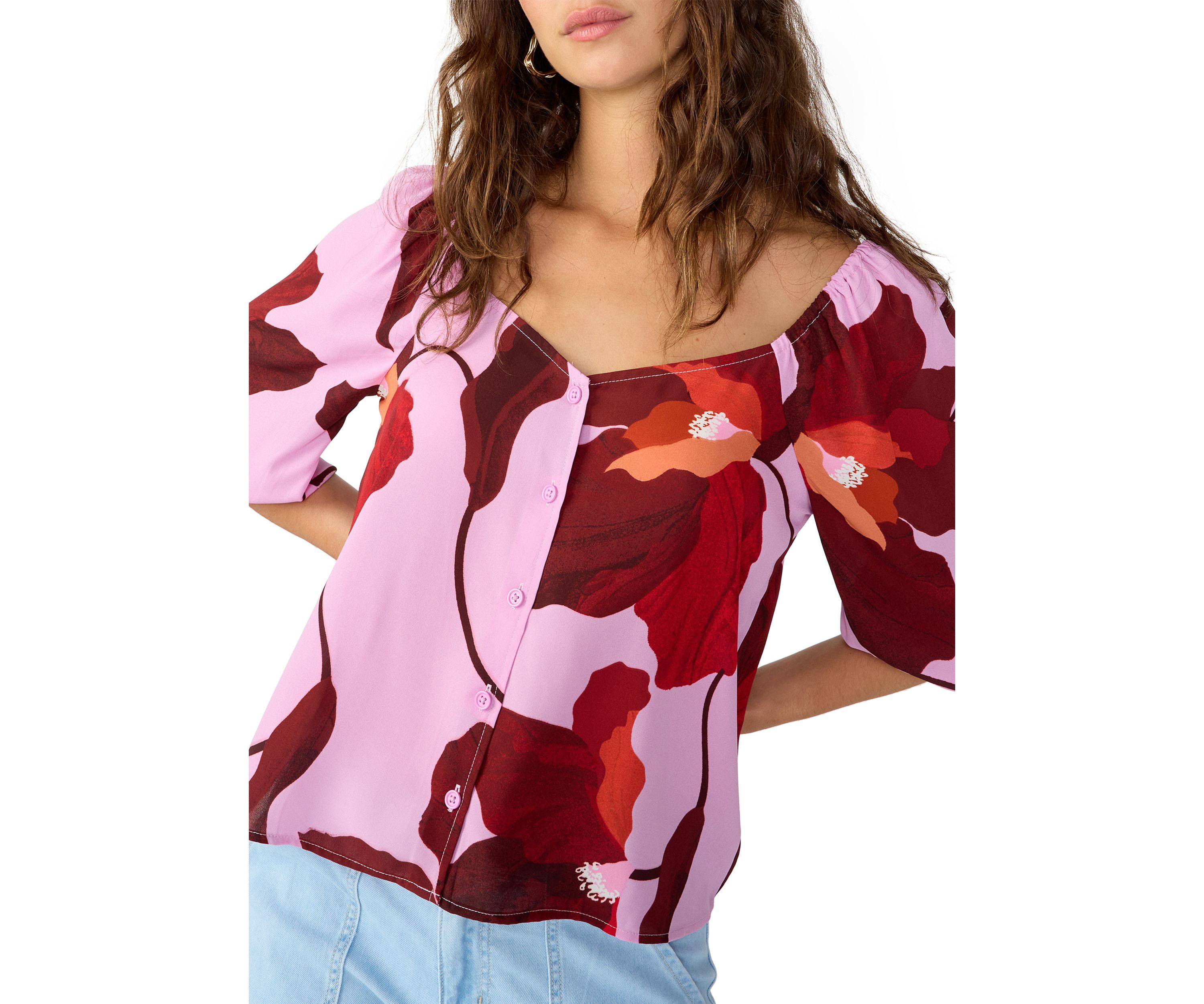 Womens Daily Button Front Blouse