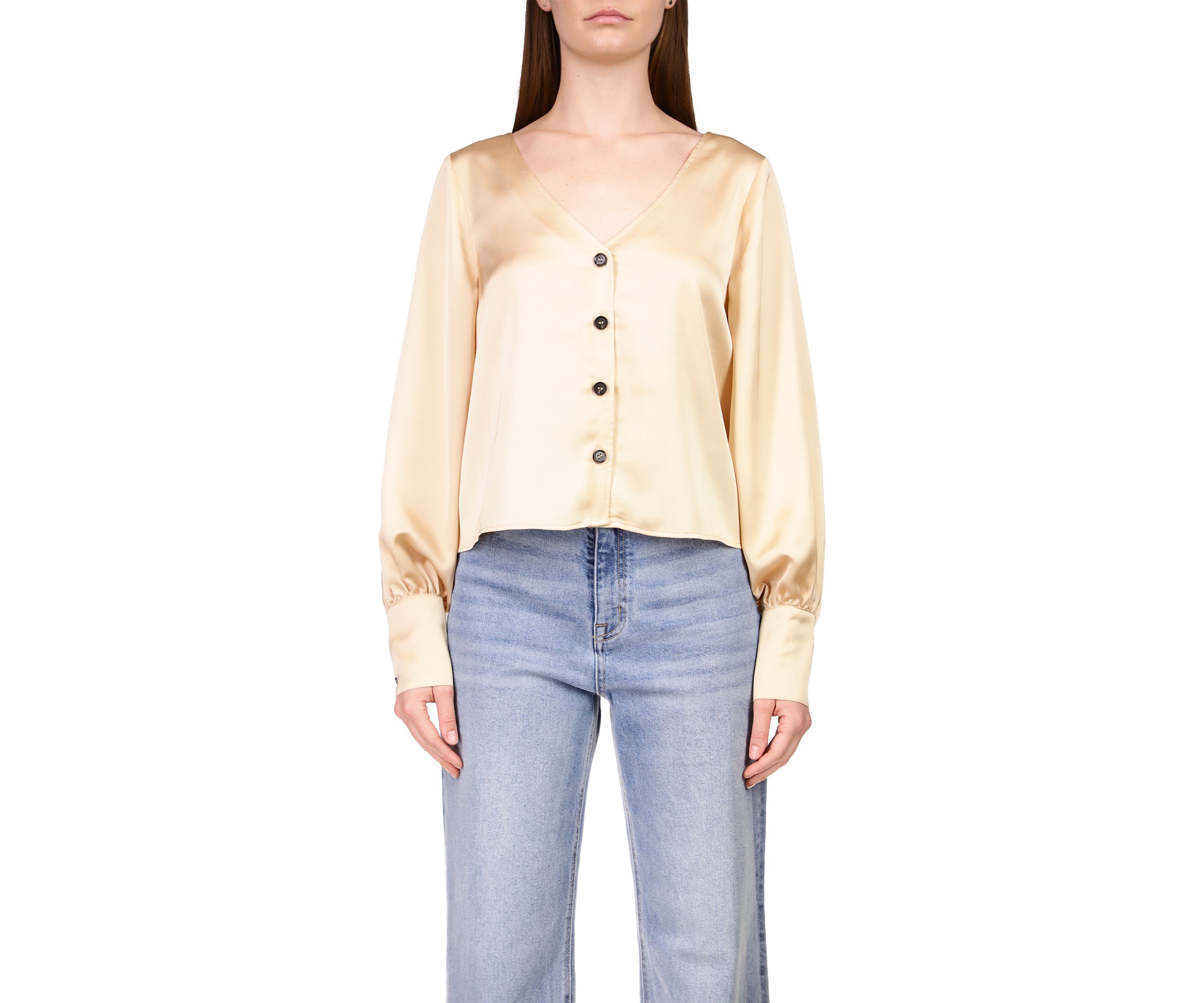 Womens Extended Cuff Blouse