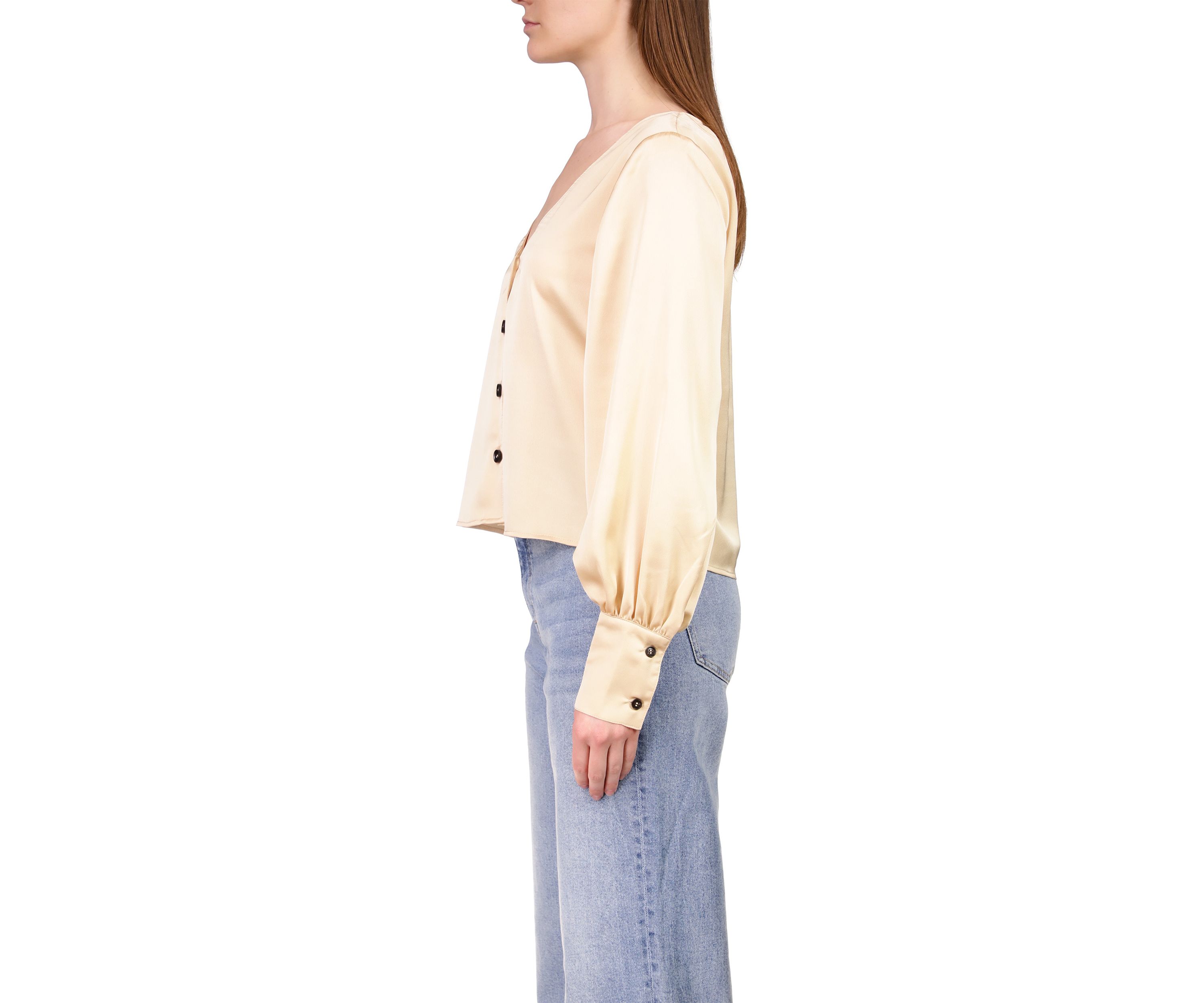 Womens Extended Cuff Blouse