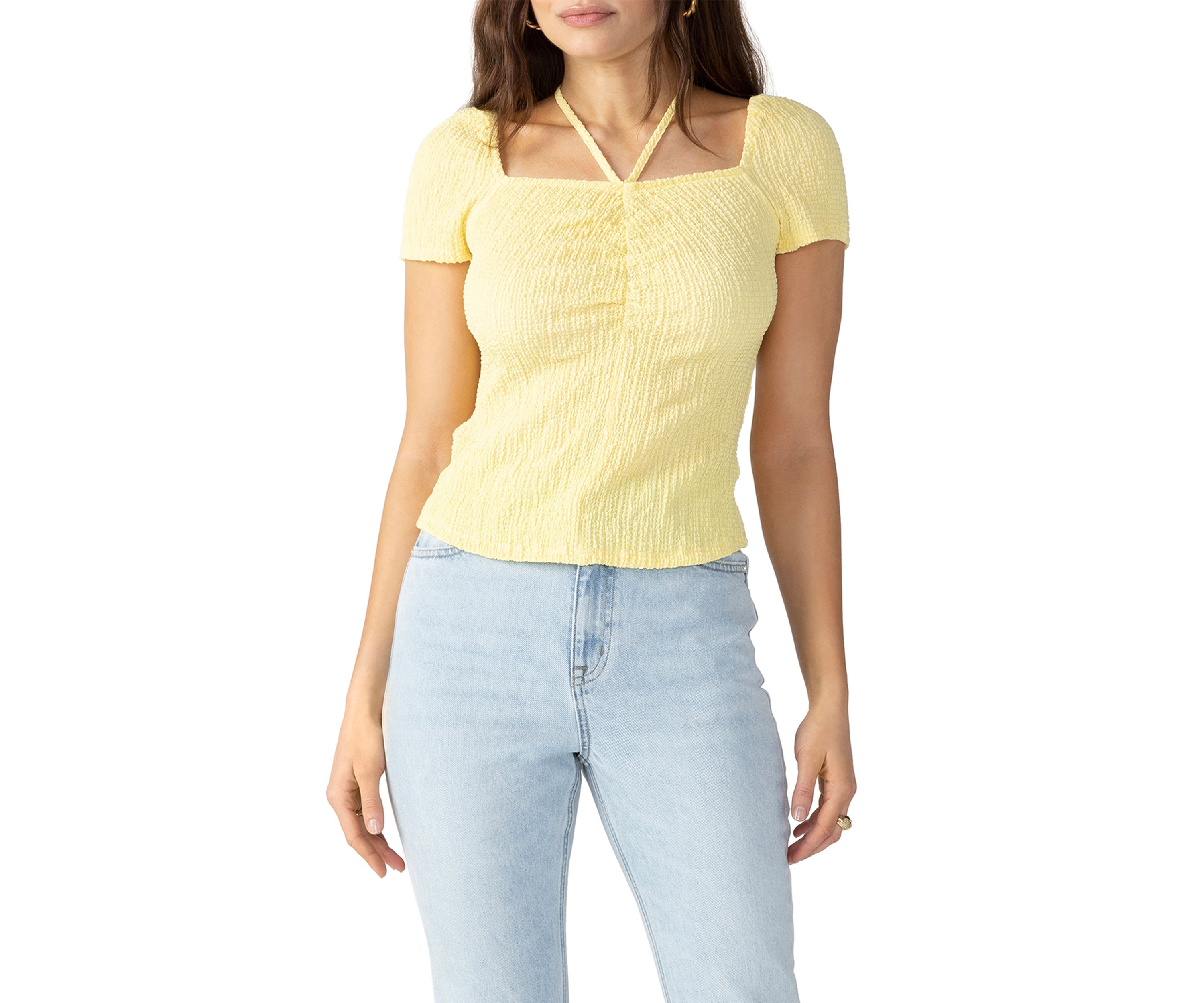 Womens Cap Sleeve Halter Top