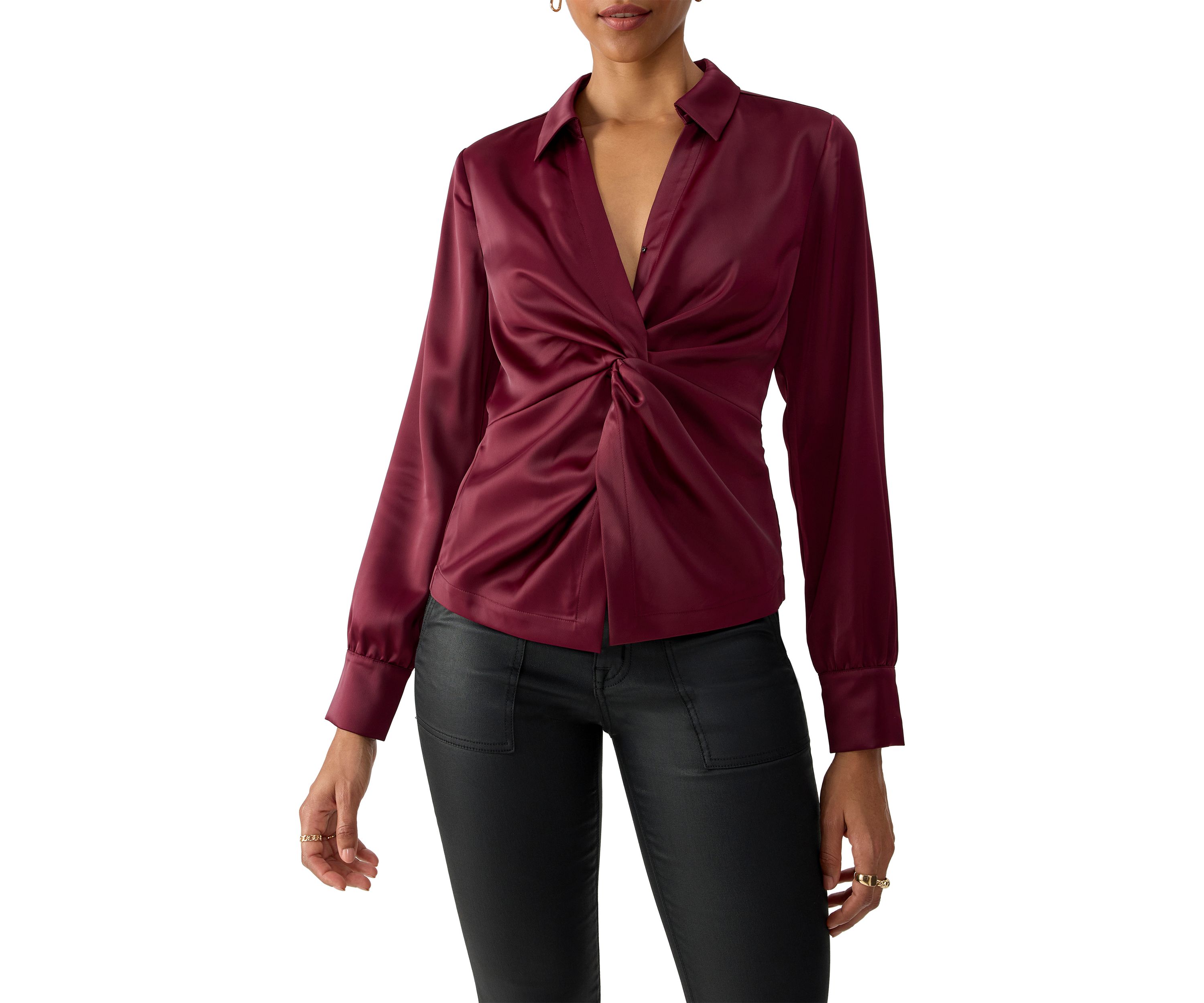 Womens Easy On Me Satin Blouse