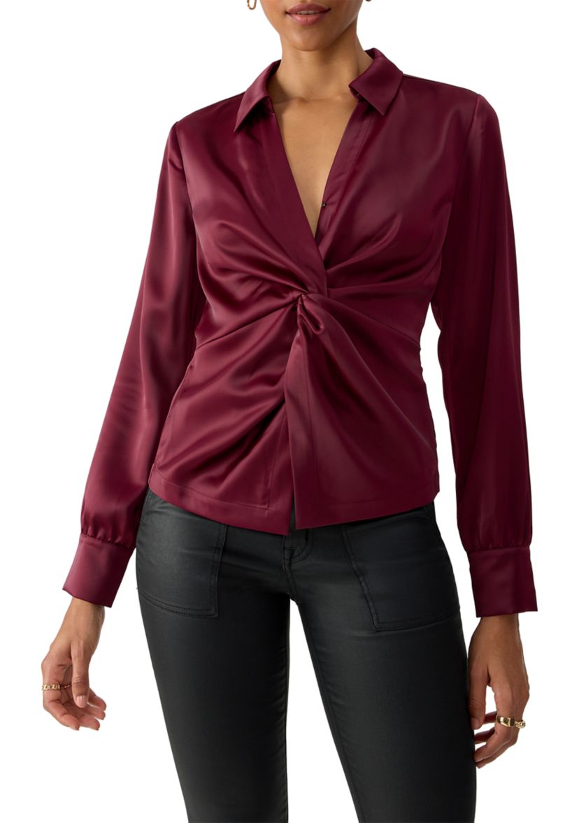 Womens Easy On Me Satin Blouse