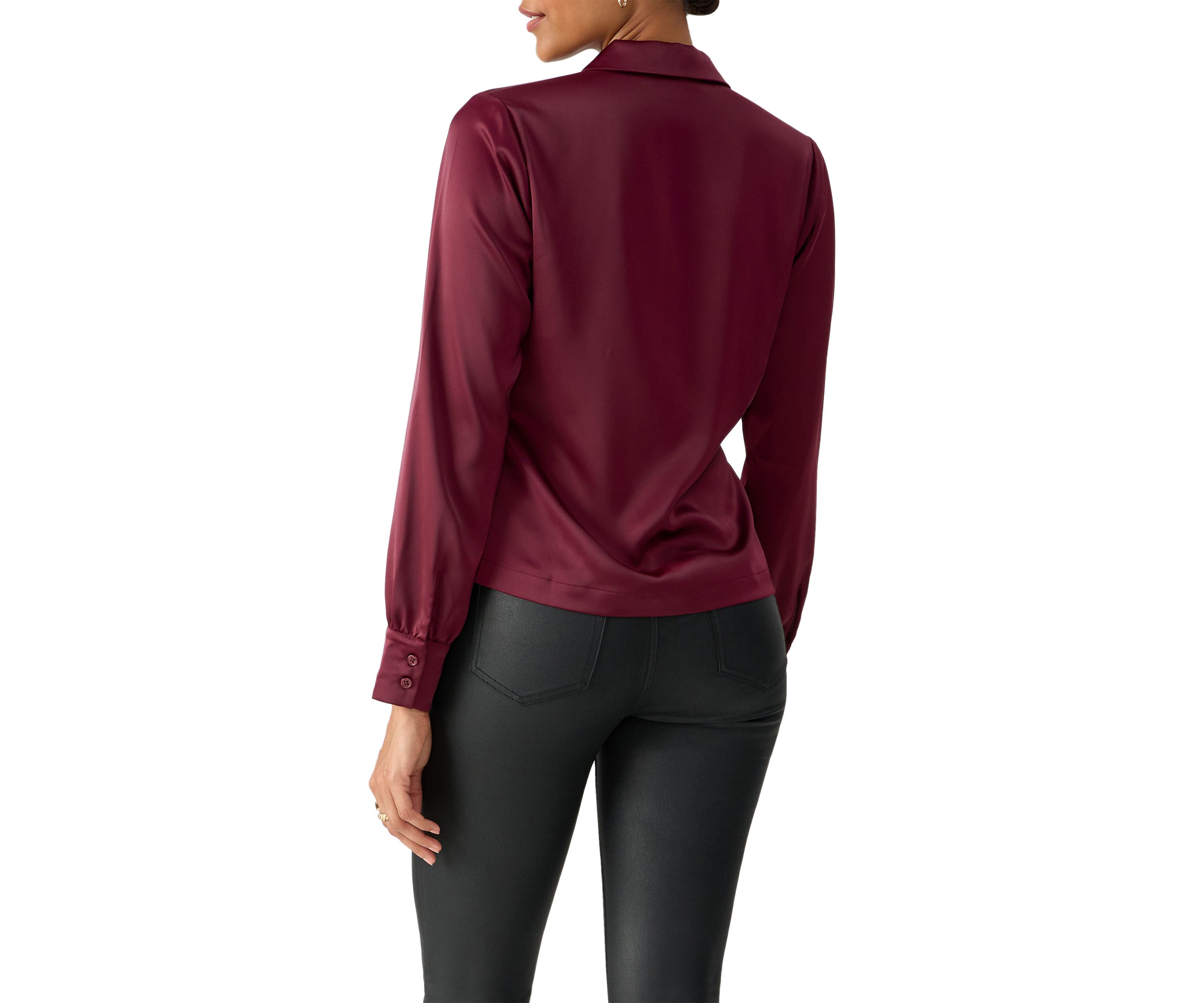 Womens Easy On Me Satin Blouse