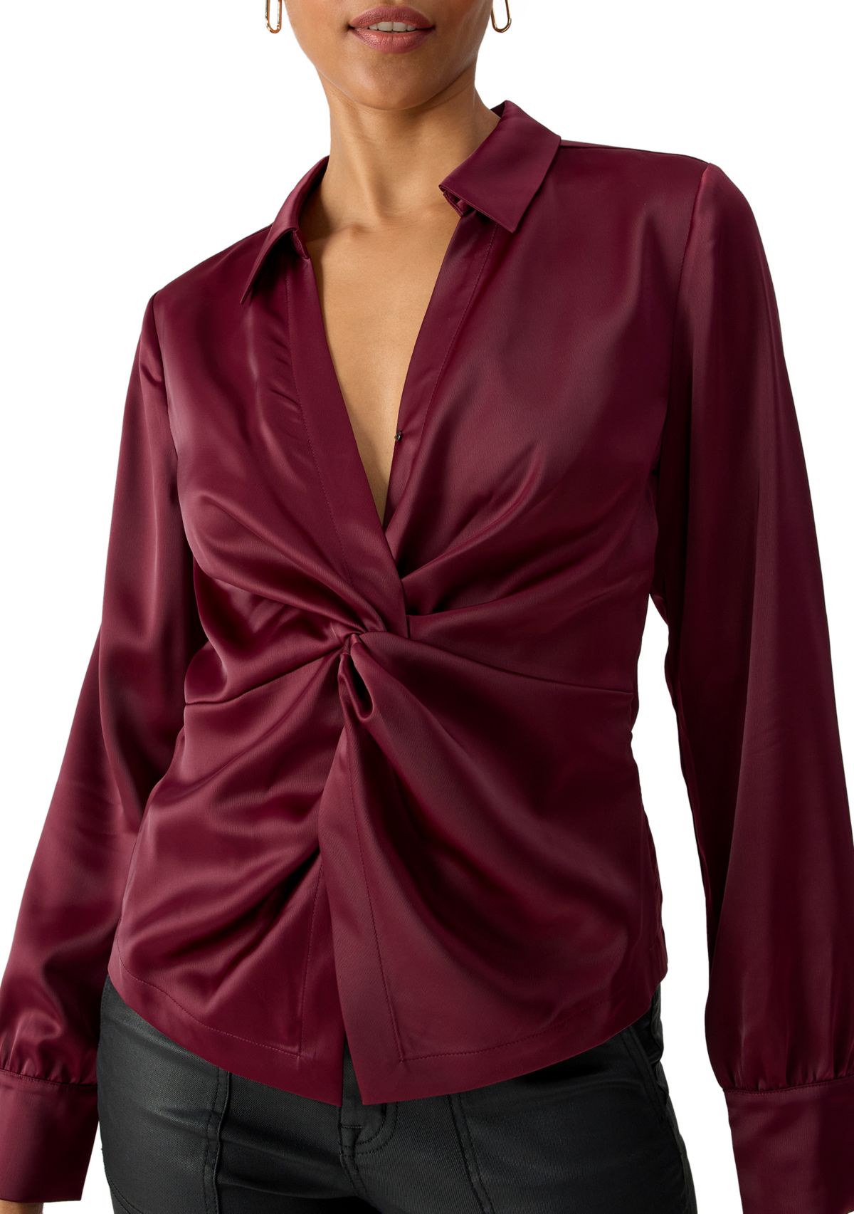 Womens Easy On Me Satin Blouse