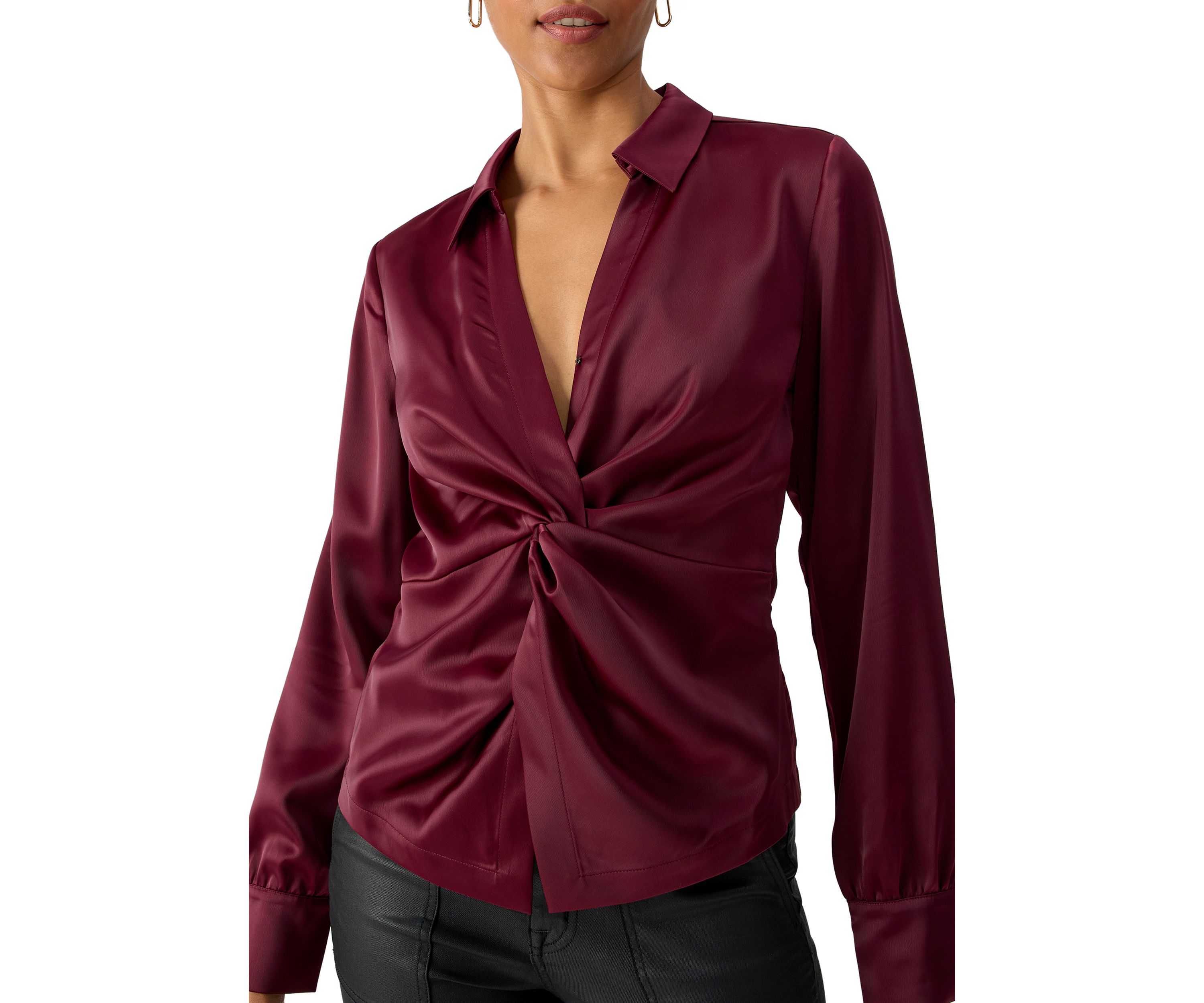 Womens Easy On Me Satin Blouse