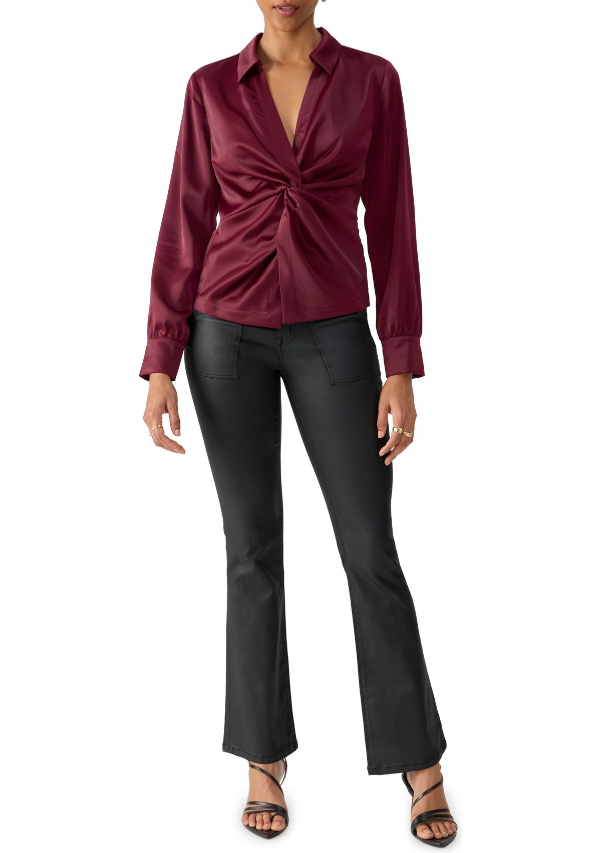 Womens Easy On Me Satin Blouse